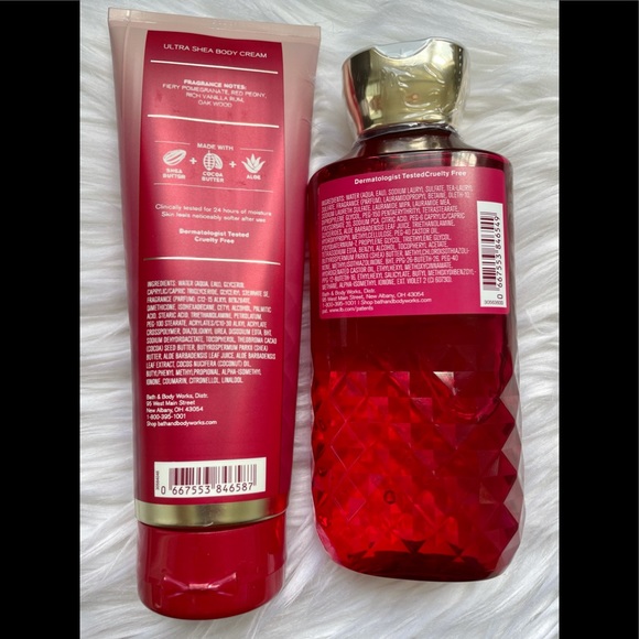 Forever Red Bath & Body Works Body Cream Shower Gel Pomegranate Vanilla Rum - Picture 2 of 4